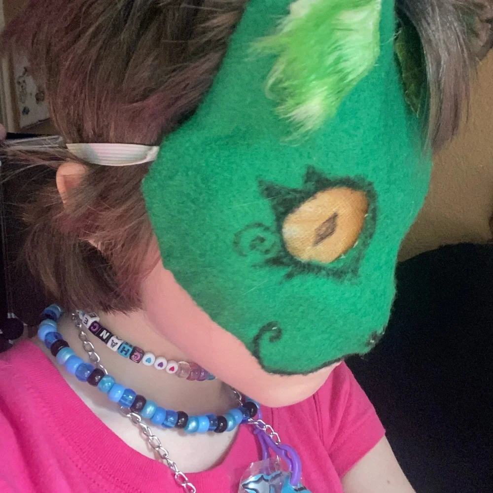 Green Cat Therian mask